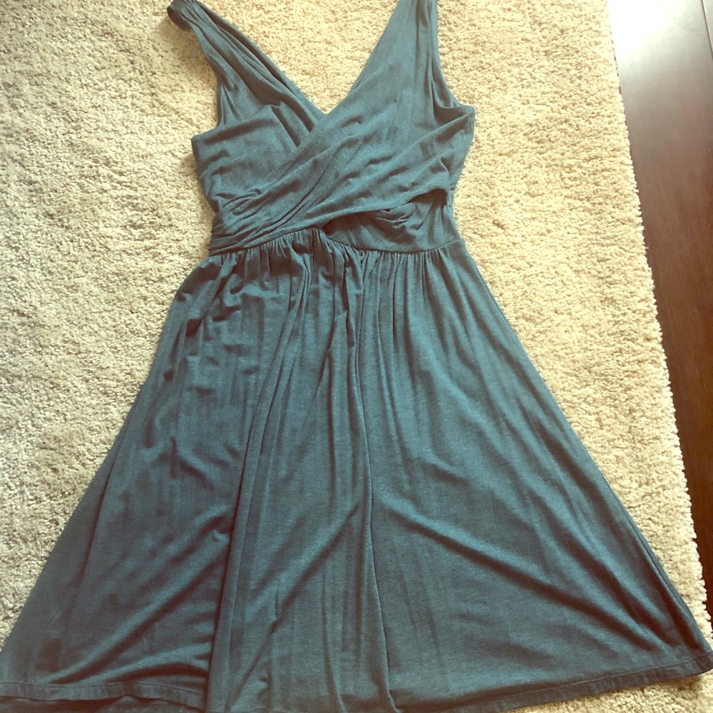 LOFT green wrap dress